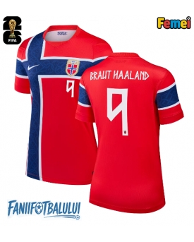 Norvegia Erling Haaland #9 Echipament de Fotbal Replică Mondial 2026 Femei Acasa